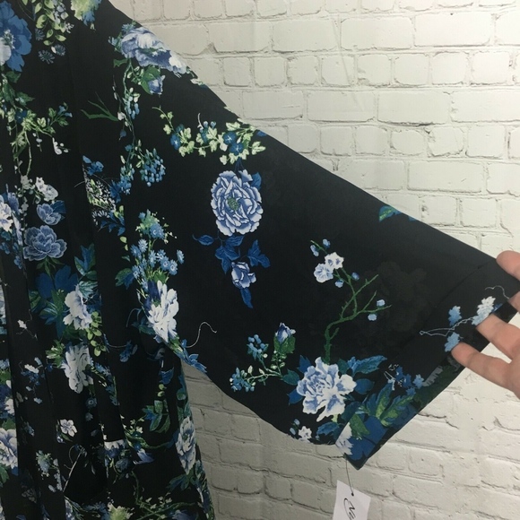 NY Collection Women's Floral-Print Layering Kimono - Picture 2 of 5